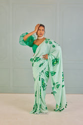 Eve Mint Crepe Silk Saree